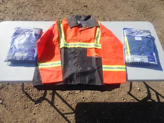 (2) North Size 60 Coveralls C/w (1) STIHL Size XXL Reflective Rain Coat *Unused*
