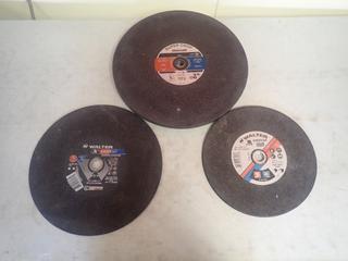 Qty Of Jet Super Chop 16in Steel Cut Off Wheels C/w Walter 12in Cut Off Wheels And Walter 14in Cut Off Wheels *Unused*