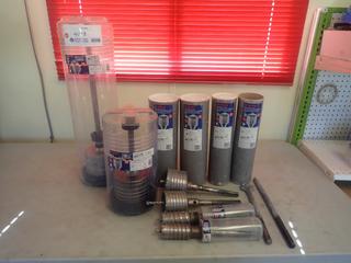 Qty Of Bosch 3 1/4in, 4in And 5in Rotary Hammer Core Concrete Bits *Unused*