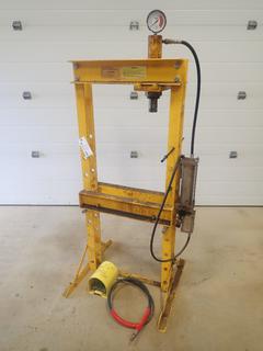 20-Ton Air Shop Press C/w Suttner 3000PSI Foot Valve And OTC 9652 Gauge