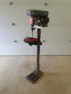 ITC Model 80-01059 115V Single Phase 16-spd 5/8in Cap. Drill Press C/w 4in Drill Press Vise. SN AB1159