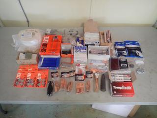 Qty Of Soap Stone, Tempilstik Temperature Indicators, Cable Lugs, Paint Markers, Strikers, Magnetic Ground Clamp, Inside And Front Lens Covers, Tip Cleaners, And Assorted Welding Supplies