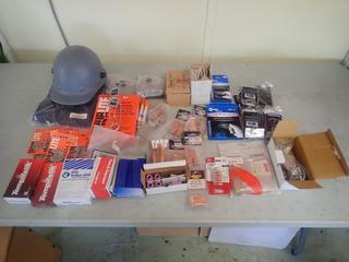 Qty Of Soapstone, Magnetic Ground Clamp, Paint Markers, Tempilstik Temperature Indicators, Tip Cleaners, Strikers, Hard Hat, Glass Filter Lens, Lens Covers, Contact Tips And Assorted Welding Supplies