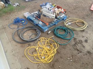 Qty Of Extension Cords, STIHL Extra Weights, Locks, Wire, Funnels, CEP Plugins, Hose, Measuring Tape, Bearing And Assorted Supplies
