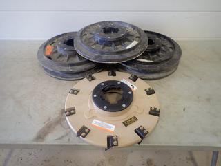 Qty Of 16in Sand Paper Driver Discs C/w (1) Unused 16in Coating Removal Tool 
