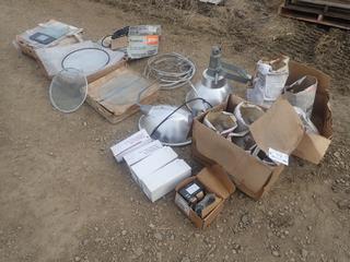 Qty Of Light Tower Supplies Includes: Light Glass, Allmand 1000W Lamps, Light Brackets, 1000W Sylvania Bulbs And Electric Cable
