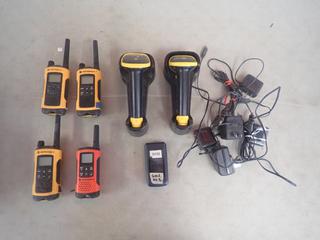 Motorola Hand Radios C/w Wasp Wireless Barcode Scanners, Chargers And LG Flip Phone