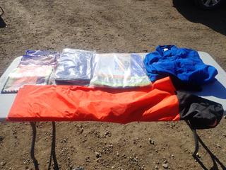 (1) North Size 52T Coveralls C/w (1) Pioneer Size 46R Coveralls, (1) STIHL Size XL Rain Bibs, Procore Size 54R Coveralls And (2) North Size XL Shirts *Unused*