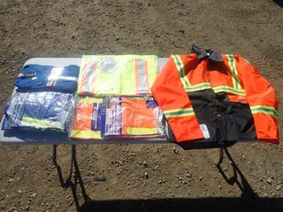 (2) STIHL Size 2XL Rain Jackets C/w (2) North Size XL Reflective Shirts, (1) Walls Size 58 Coveralls And (1) North Size 58 Coveralls *Unused*