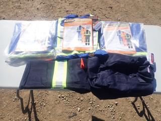 (1) STIHL Size 28/30 FR Safety Pants C/w (1) Stalworth Size 44M Lab Coat And (3) Pairs Of Pioneer Size 44T And 44R Coveralls *Unused*
