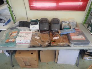 (1) Black Stallion Size Med And (1) Size Large Welding Jackets C/w Wilson 6ft X 8ft Welding Blanket, (2) Welding Helmets, Faceshield Windows, Cutting Goggles And Assorted Supplies
