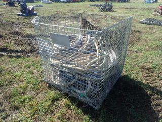 4ft X 4ft X 4ft Collapsible Crate C/w Qty Of Assorted Air Hose 
