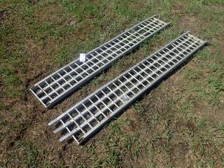 (2) 82in X 12in Aluminum Loading Ramps *Note: Mounts Require Repair*
