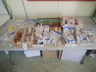 Qty Of Files, Paint Markers, Knives, Miller MIG Parts And Consumables, Stainless Steel Tie Wire, Nipples, Adapters, Replacement Batteries, Oxy/Acetylene Connectors And Assorted Supplies