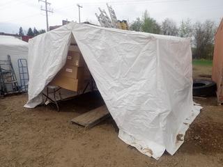 11ft X 8ft X 88in Noresman FR Welding Tent Note: Has Small Rips And Holes, Contents Not Included, Buyer Responsible For Dismantle, Item Cannot Be Removed Until Sunday June 5th Unless Mutually Agreed Upon*