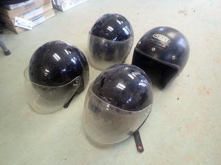 (2) Fuel Size XL Helmets w/ Visors C/w (1) Max Size Large Helmet And (1) Fuel Size Small Helmet w/ Visor *Note: Has Scratches*