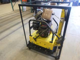 Unused Locin MS160 Plate Compactor c/w 6.5HP, 196cc Gas, Compactor Dolly