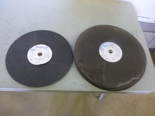 Qty of Norzon III 14 In. x 1/8 In. x 1 In. and Norton 16 In. x 1/8 In. x 1 In. Cutting Discs *Note: For Fixtured Rail Track Cutting Only* (C-1)