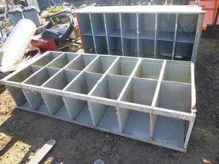 (2) 14 Slot Steel Storage Shelving