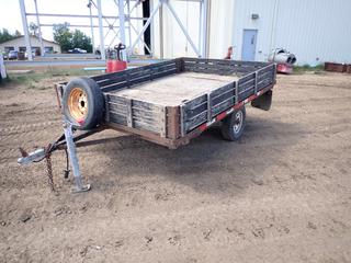 9 Ft. 6 In. S/A Custom Built Utility Trailer c/w 2 In. Ball Hitch *Note: No VIN*