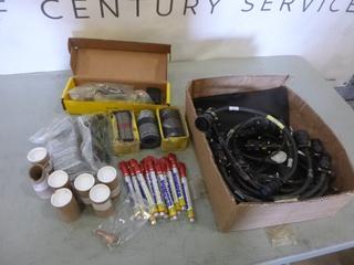 Qty of Welding Supplies, Tig Torch, Gas Lenses, 14 To 3 Jumper Cables, Safety Glasses, Paint Markers and Wrap Arounds (C-1)