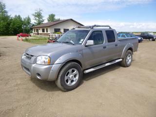 2004 Nissan Frontier Crew Cab 4X4 Pickup c/w 3.3L V6, A/T, A/C, Aftermarket Stereo, 265/70R17 Tires at 70%, Super Charged, 6 Ft. Box, Showing 179,108 Kms, VIN 1N6MD29Y84C445002 *Note: ABS Light On, Service Engine Soon Light, Rear Passenger Door Does Not Open, Minor Rust*