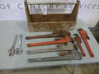 Qty of Pipe Wrenches C/w Crescent Wrenches (T-1-3)