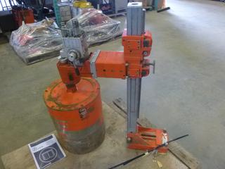 Husqvarna DM-406 H Hydraulic Core Drill c/w Husqvarna TGT-DS-800 Heavy Duty Drill Stand w/ 16 In. Core Bit and Manual (M-5-1)