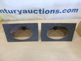 (2) Unused Nuance Speaker Boxes, Fits 6 In. x 9 In. Oval Speakers, Overall Dimensions 13 In. x 8 In. x 5 In. (A1)