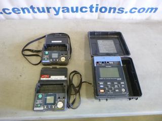 (1) Hioki 3455 High Voltage Insulation Tester, 250V-5KV, (1) Hioki 3454-11 Digital HiTester, 250V-1000V, (1) Hioki 3454-51 Digital HiTester, 250V-1000V (C1)