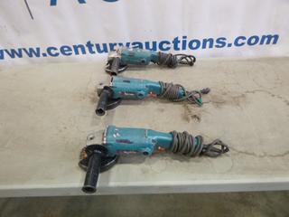 (3) Makita 5 In. Wheel Grinders *Note: 1 Cord Cut* (L-2-3)