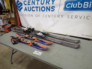 Set of Atomic Beta Plus R:10 Skis, 160 cm, c/w Set of Salomon Snowblade Skis, 90 cm (B Wall)