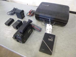 Hitachi VHS-C Movie Integrated Camera/Recorder VM-C30A, c/w Batteries, Chargers, Cassette Adaptor And Case (C-1)