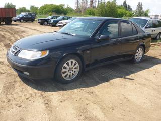 2003 SAAB 9-5 Sedan c/w 2.3L, A/T, A/C, Leather, Power Sunroof, Aluminum Rims, 215/55R16 Tires, Showing 204,079 Kms, VIN YS3EB49EX33005742 *Note: Boost to Start*