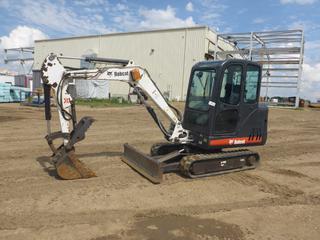 2006 Bobcat 331G Compact Excavator c/w Kubota V2203 2.2L Diesel, Cab, A/C, Heater, Joystick, Aux Hyd, 16 In. Digging Bucket, 5 Ft. Blade, Thumb, 12 In. Tracks, Showing 3.359 Hrs, SN 234315246 