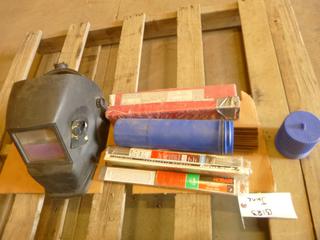 Qty of Welding Rod w/ Welding Helmet (B-1)