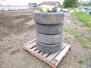 (4) Bridgestone Tires on Rims w/ Dodge Caps, LT265/70R17