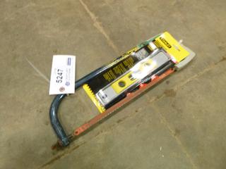 Unused Stanley 9 In. Torpedo Level, C/w Hacksaw (C-2)