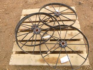 (4) Antique Wheels, 26 In. Diameter