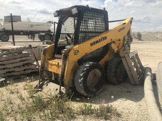 2008 Komatsu SK820-5 Skid Steer Loader, SN KMTSK008J36A40124 *Note Requires Repair, Running Condition Unknown* **Located Offsite In Fort McMurray, AB, For More Information Contact Shazeeda 780-721-4178**