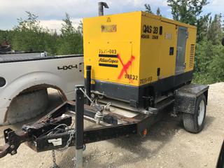 1998 Atlas Copco QAS38 45KVA 35KW Generator, SN 8102200, S/A Carrier SN 16MPF0718WD023709 *Note: Parts Only, SN Information As Per Consignor* *Located Offsite In Fort McMurray, AB, For More Information Contact Shazeeda 780-721-4178**