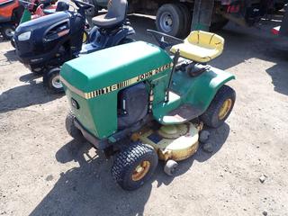 John Deere 116 Ride-On Mower w/ Briggs and Stratton Engine, SN Moo116C290854 **Located Offsite at 21220-107 Avenue NW, Edmonton, For More Information Contact Richard at 780-222-8309**