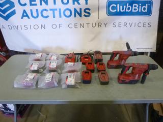 (2) Hilti Cordless Hammer Drill w/ (8) Unused Batteries, (7) Used Batteries, (2) Chargers (K-3-2)