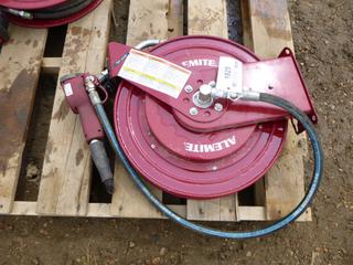 Alemite HD Oil Hose Reels, Model 7335-B, Electronic Preset Meter On Hose Reel For Differential Oil, 1,500 PSI