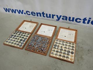 (3) Kingsley Machine Co. Wire-Marking Type Sets, w/ Wooden Boxes (D1)