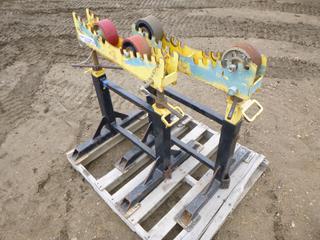 (2) LJ Welding Automation Pipe Stands w/ Rollers, 4,000 Lbs. Rating