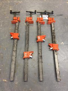 (4) Jorgensen  24 In. I-Bar Clamps.