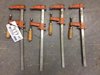 (4) Jorgensen 12 In. Steel Bar Clamps.