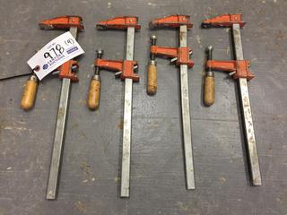 (4) Jorgensen 12 In. Steel Bar Clamps.