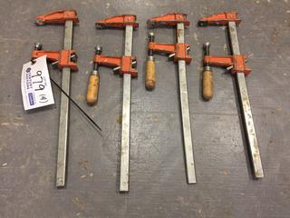 (4) Jorgensen 12 In. Steel Bar Clamps.